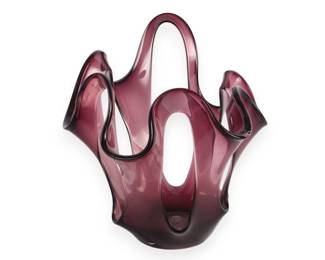 Makora Krosno Sculptural Amethyst Art Glass Vase