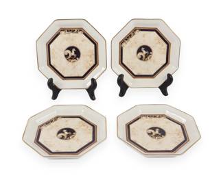 A Set of Four Wedgwood Cornucopia Bicentenary Celebration Octagonal Bone China Plates, 1996