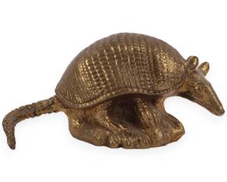 Vintage Brass Armadillo Figurine, Made in Korea