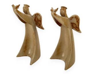 A Pair of Ceramic Christmas Angel Figurines