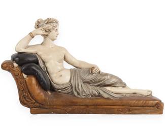 Late 19th/Early 20th Century Chalkware Sculpture after Antonio Canova, depicting Pauline Bonaparte as Venus