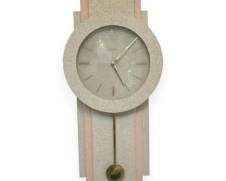 An Empire Art Deco / Postmodern Pendulum Wall Clock, circa 1980s