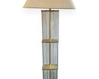 A Gaetano Sciolari for Lightolier Brass and Glass Rod Floor Lamp