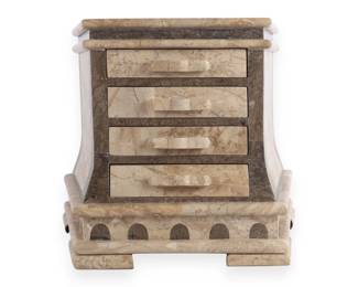 Maitland Smith Tessellated Stone Four-Drawer Commode