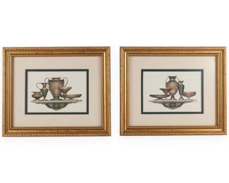 A Pair of Framed Classical Urn Prints