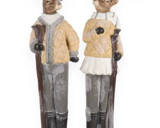 A Pair of Modern Decorative Reindeer Figurines