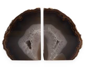 A Pair of Brazilian Agate Geode Bookends