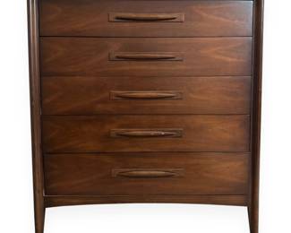 Mid Century Modern Broyhill Emphasis Walnut Highboy Dresser