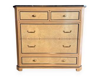 Century Brand Furniture Light Wood Burl Veneer Chest of Drawers