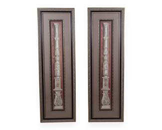 A Pair of Neoclassical Architectural Pilaster Prints, After Raphael's Vatican Loggia Designs