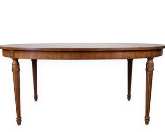Louis XVI Style Oval Extension Dining Table with Two Leaves