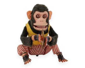 C.K. Musical Jolly Chimp Mechanical Toy with Cymbals, Made in Japan
