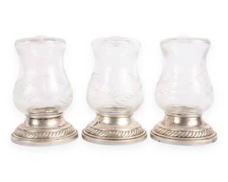 Three Newport Sterling Quaker Hurricane Shakers