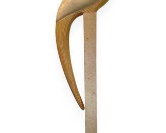 A Mid-to-Late 20th Century Modern Abstract Biomorphic Sculpture, Travertine and Wood