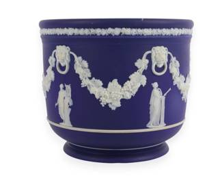 Antique Wedgwood Blue Jasperware Neoclassical Jardinière