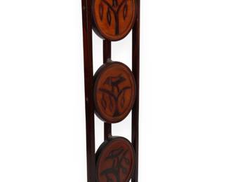 Mid 20th Century Folding Three-Tier Carved Wood Muffineer Stand