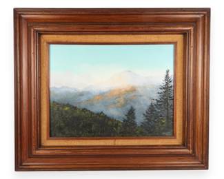 Framed Mexican Oil Painting, Mountain Landscape