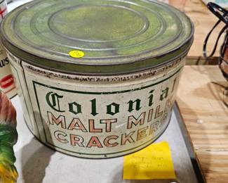 COLONIAL MALT MILL CRACKER TIN