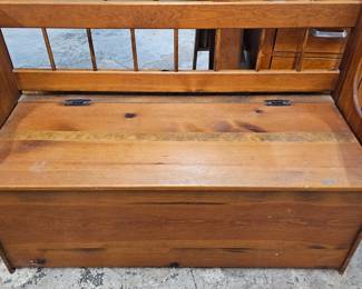 WOODEN BENCH WITH STORAGE