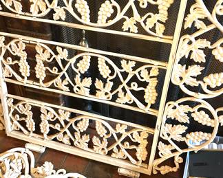 Multiple ornamental pieces of ironwork 