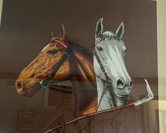 Framed silk equestrian scarf 