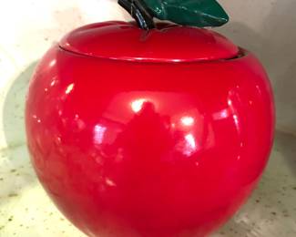 Large red apple cookie jar