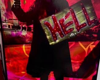 vintage OZZY led light up HELL poster in frame. circa 1997. which means this thing is over 28 years old!!! only 1,000 were made. have only ever seen one other.
