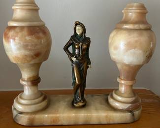 Italian Art Deco dual lamp J.B. Hirsch