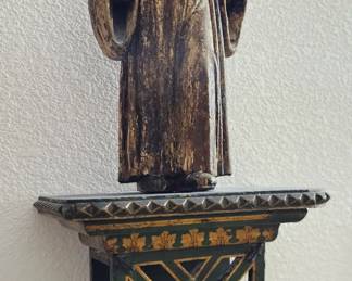 Spanish Baroque 18th century Santos male
One of a pair- carved wood with polychrome