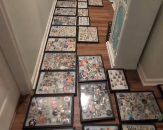 Thousands of collectible pins! Sold as sets- not to be picked through and removed from cases.
