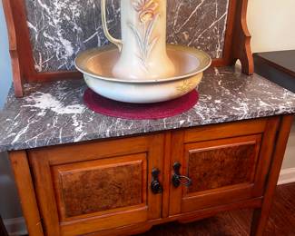 Side board with basin and matching pitcher