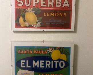 Framed citrus label art!