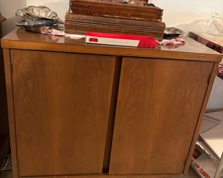 MCM cabinet 2 and silver plate items