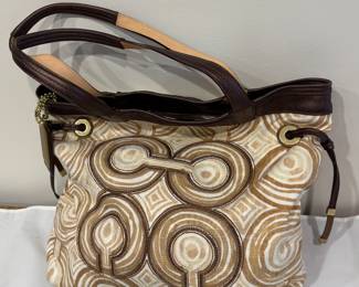 Coach Audrey Op Art Swirl Leigh Slim Tote