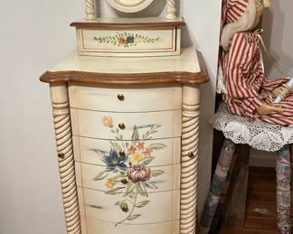 Handpainted jewelry armoire