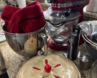 KitchenAid red stand mixer