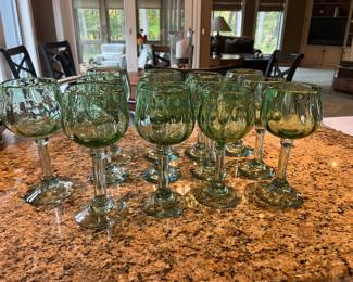 Green Water Glasses