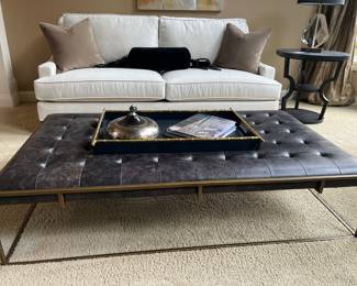 Leather & Metal Coffee Table