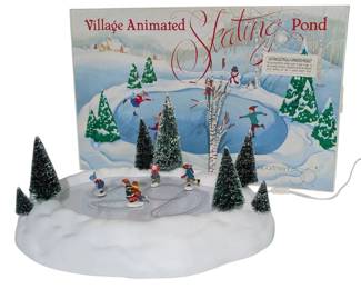 Department 56 Animated Skating Pond Holiday Village Ice Rink  Works