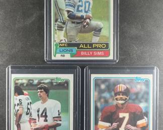 1981 Topps Football Cards. Sims, Anderson, Theisman