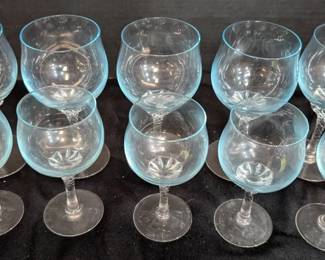 Sasaki Coronation Light Blue Wine Glasses