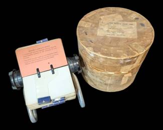 Rolodex Of Vintage Business Cards Vintage Drum Container