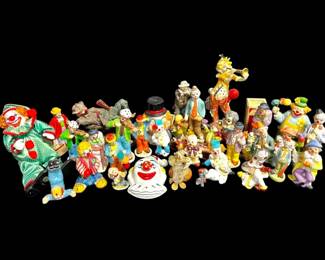 Vintage Ceramic Clown Figurines More