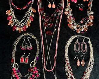 Pink And Silver Toned Costume Jewelry