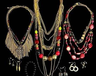 Red And Gold Toned Costume Jewelry