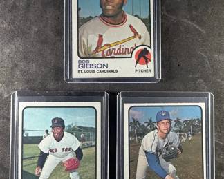 1973 Topps Baseball Cards. Gibson, Tiant, Sutton