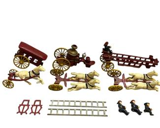 Vintage Cast Iron Firefighter Toys