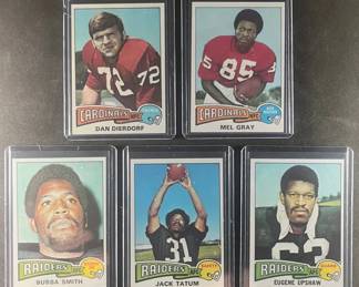 1975 Topps Football Cards. Gray, Dierdorf, Smith, Tatum, Upshaw