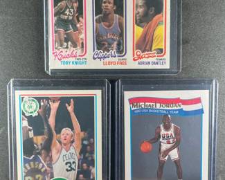 1980 Topps All Stars. 1990 Fleer Larry Bird. 1991 NBA Hoops Michael Jordan.