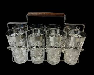 Set Of 8 Vintage Kimiko SilverFade Highball Glasses